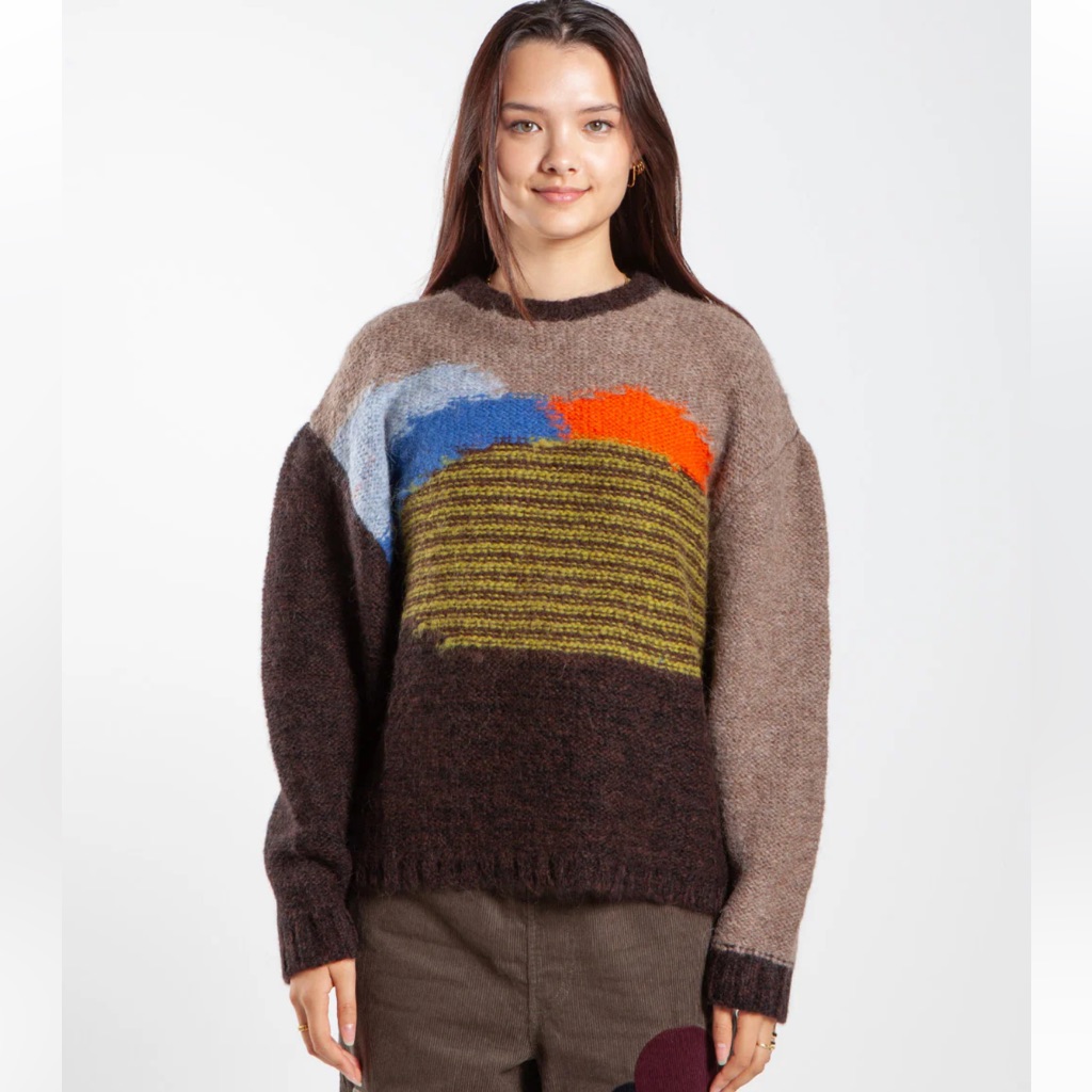 Brain Dead Boxy Knit Sweater Brown
